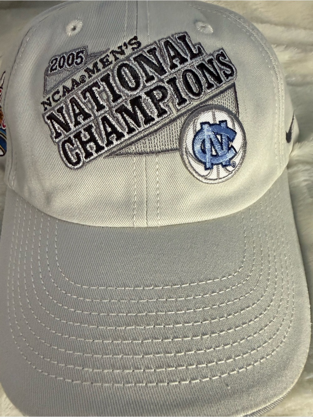 UNC 2005 National Champions NCAA Basketball Nike Gray Strapback Vintage